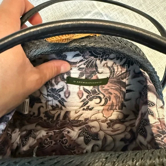 Anthropologie Black Basket Bag - Picture 4 of 5